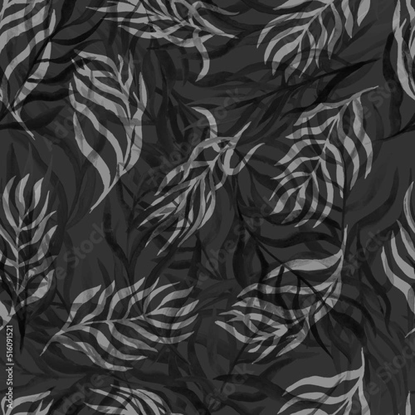 Fototapeta autumn branches with leaves seasonal seamless pattern