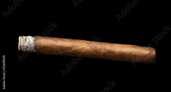 Obraz Studio shot cigar black isolated