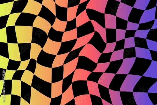 Fototapeta Abstract modern op art, checkered texture. Vector.	