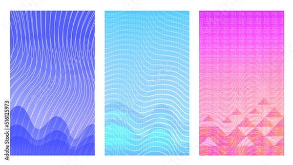 Fototapeta Abstract wave poster backgrounds. Modern cover design elements with waves and texture.