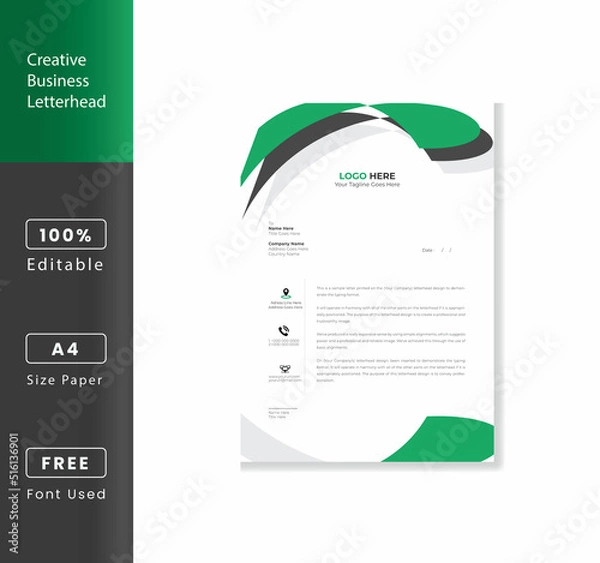 Obraz Elegant Business Letterhead Design Template