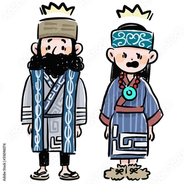 Obraz 驚いた顔　アイヌ民族　イラスト