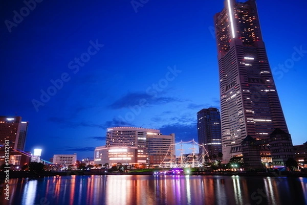 Obraz 横浜みなとみらいの美しい夜景