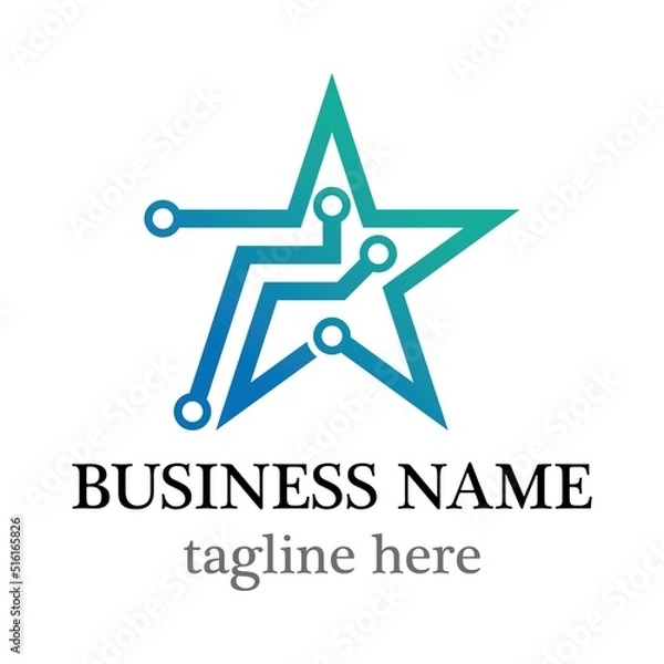 Fototapeta Star tech logo vector icon