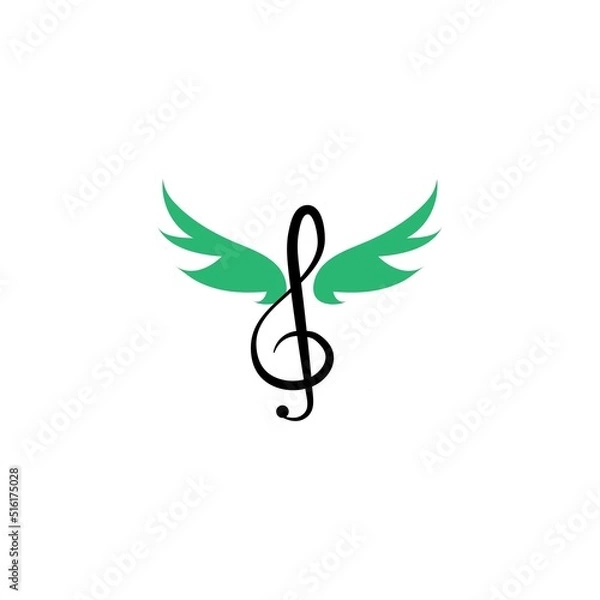 Fototapeta song logo design illustration