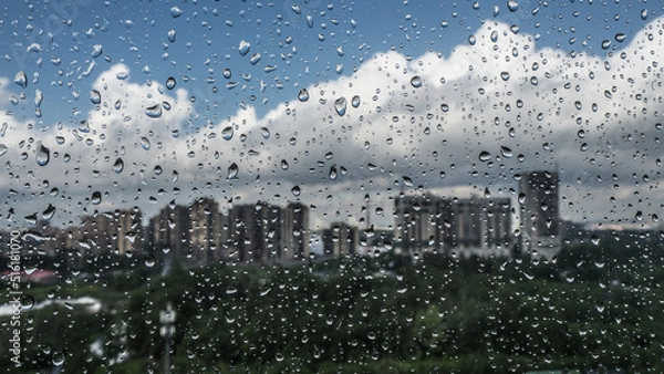 Obraz Raindrops on a window glass close-up