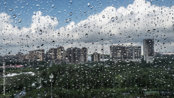 Obraz Raindrops on a window glass close-up