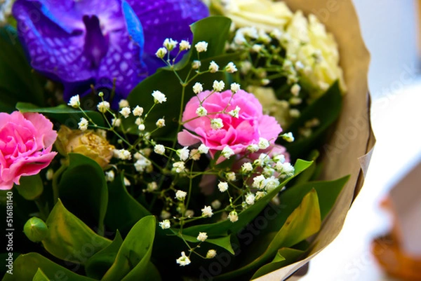 Obraz bouquet of wildflowers close-up in a vase