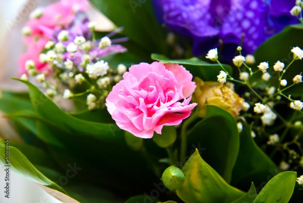 Obraz bouquet of wildflowers close-up in a vase