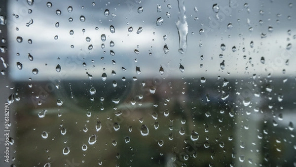 Obraz Raindrops on a window glass close-up