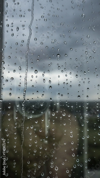 Obraz Raindrops on a window glass close-up