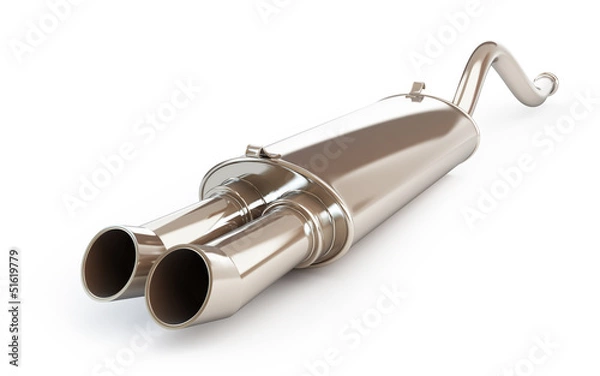Obraz Car muffler, exhaust silencer on a white background