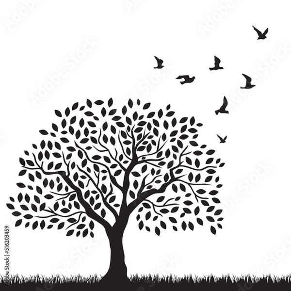 Fototapeta tree with birds