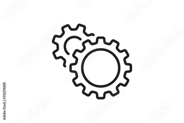Fototapeta Setting icon vector with work cog gear element. Cogweel mechanism symbol.