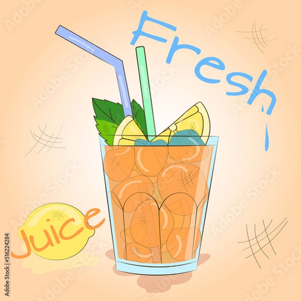 Obraz Glass with lemonade