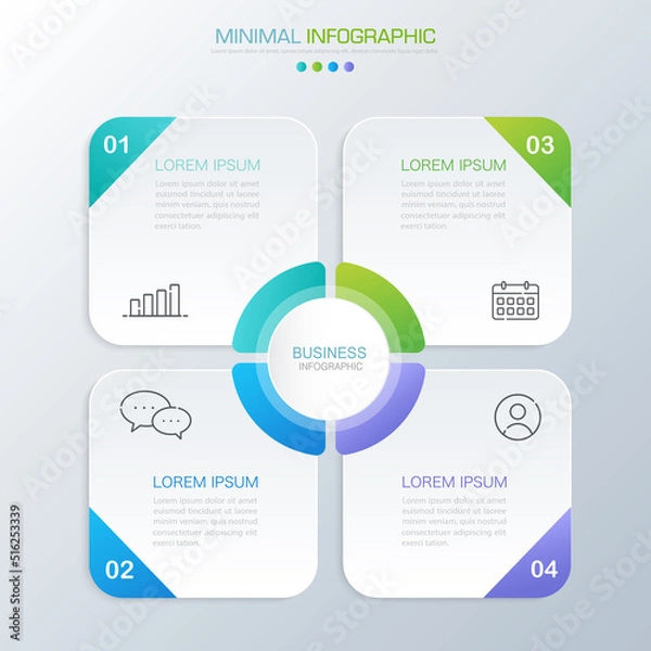 Fototapeta Business infographic template  with icon ,vector design illustration