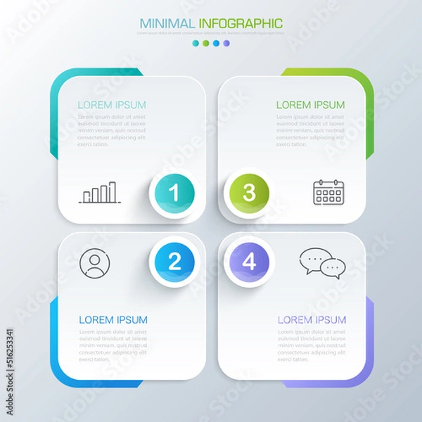 Obraz Business infographic template  with icon ,vector design illustration