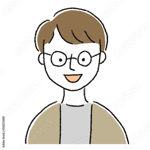 Obraz めがねをかけた男性