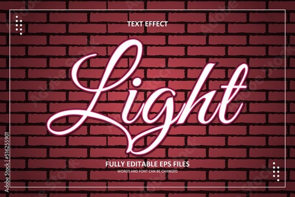 Obraz 3D Simple Neon Light Wall Texture Text Effect Template Editable