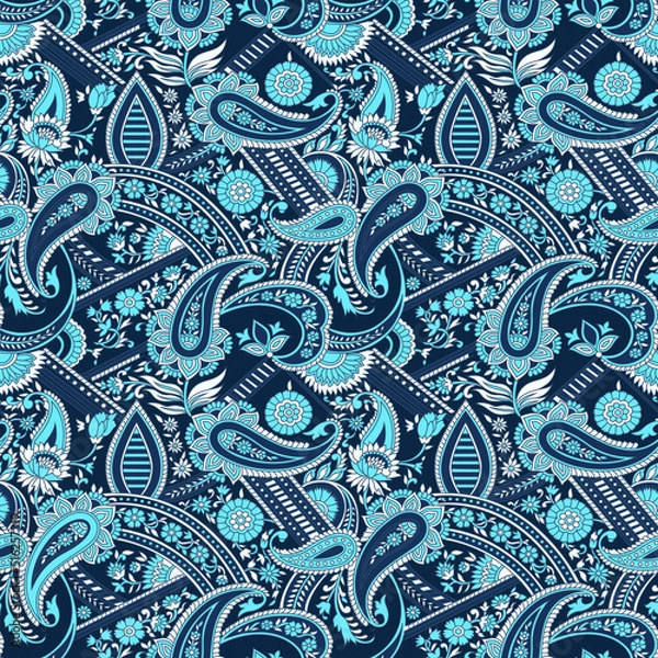 Obraz traditional Indian paisley pattern on background