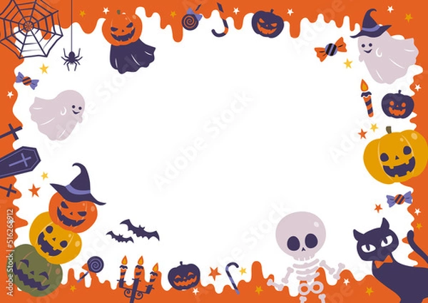 Obraz ハロウィン　カボチャとオバケの背景素材