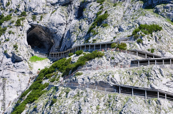 Fototapeta Alps and the way to the Eisriesenwelt (Ice cave) in Werfen, Aust