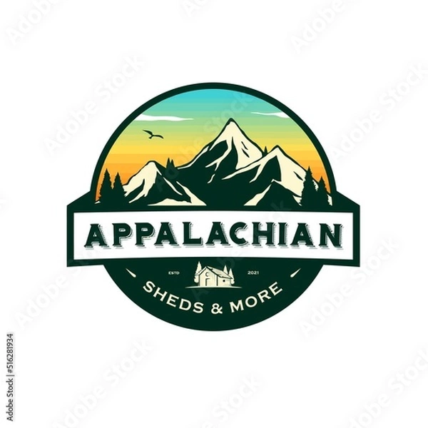 Obraz small house logo on the mountain