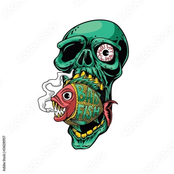 Obraz tattoo skull design vector illustration