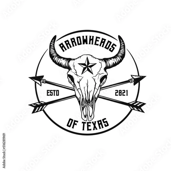 Obraz bull head logo design vector