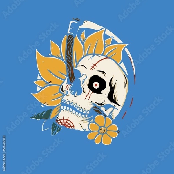 Obraz tattoo skull design vector illustration