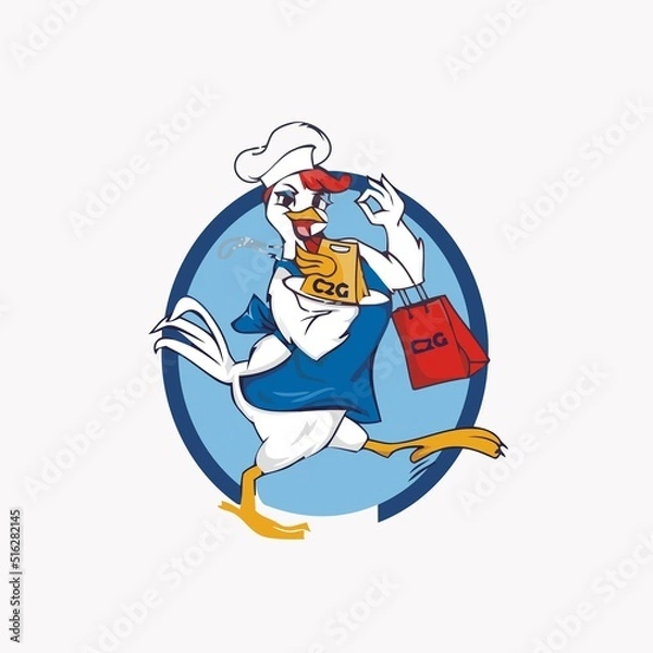 Obraz chicken food delivery design vector