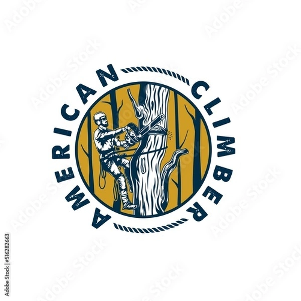 Obraz lumberjack logo design vector vintage