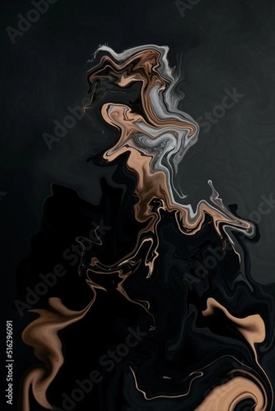 Fototapeta liquid flow in upward direction with dark background