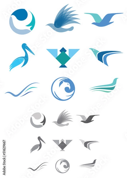 Obraz Abstract Bird Icons