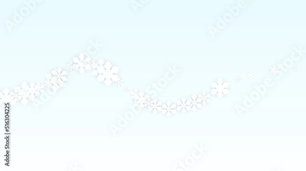 Fototapeta Christmas  Vector Background with Falling Snowflakes. Isolated on Red Background. Realistic Snow Sparkle Pattern. Snowfall Overlay Print. Winter Sky. Papercut Snowflakes.