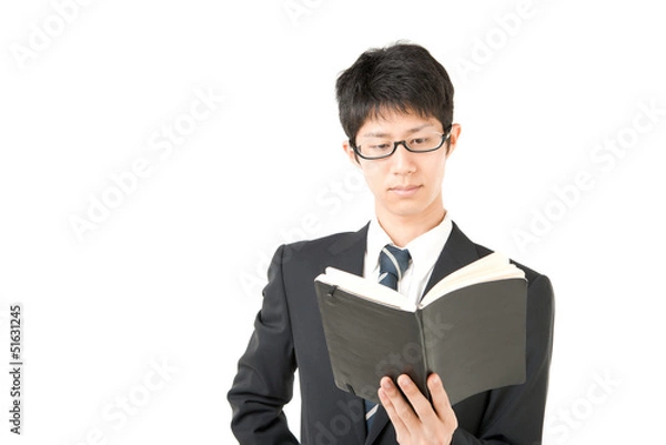 Fototapeta 手帳を持った男性
