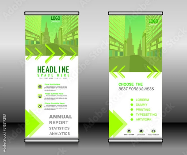 Fototapeta Roll up banner template design,banner layout, advertisement, pull up, polygon background.