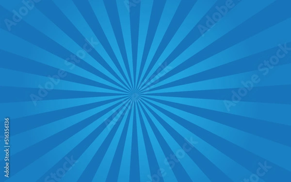 Fototapeta Sun rays Retro vintage style on blue background, Sunburst Pattern Background. Rays. Summer Banner Vector illustration