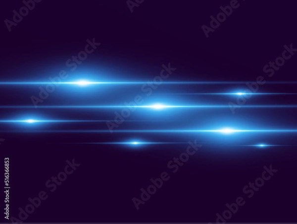 Fototapeta Light blue vector special effect. Glowing beautiful bright lines on a dark background.