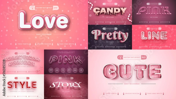 Fototapeta Set 10 Editable Text Effects, Font Styles
