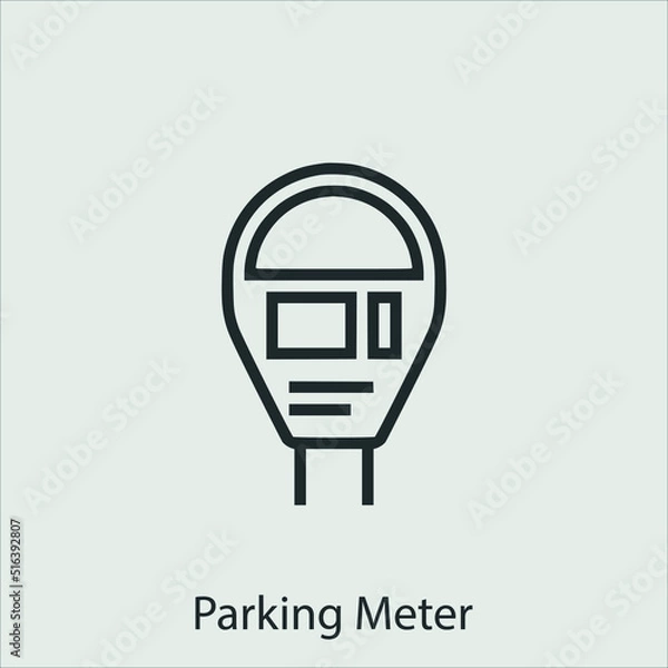 Obraz parking meter icon vector icon.Editable stroke.linear style sign for use web design and mobile apps,logo.Symbol illustration.Pixel vector graphics - Vector