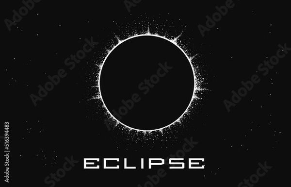 Obraz solar eclipse hand drawn illustration