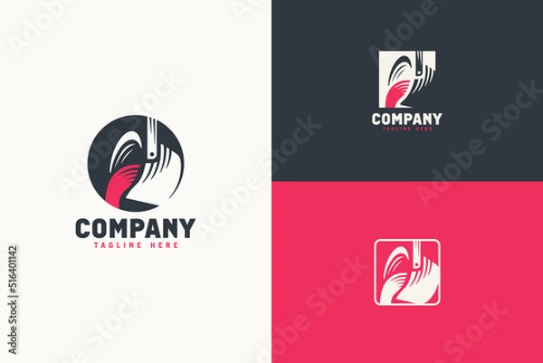 Fototapeta abstract heavy foundry logo set