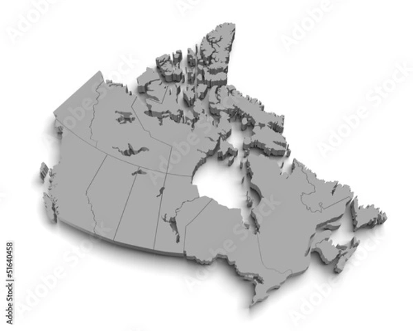 Obraz 3d canada map on white