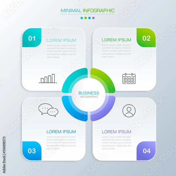 Fototapeta Business infographic template  with icon ,vector design illustration