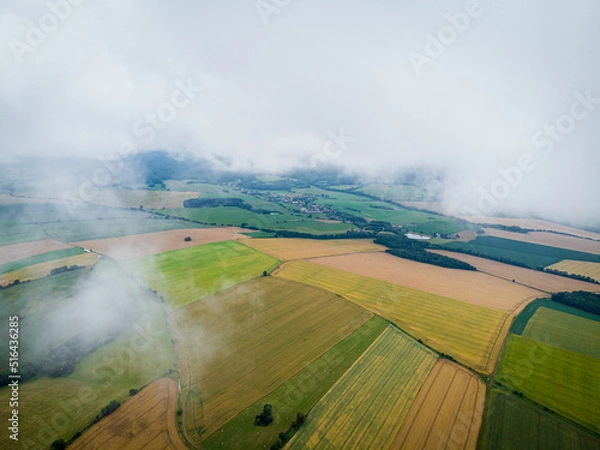 Obraz view of the fields from drone