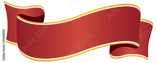 Obraz Ribbon wide red with golden border