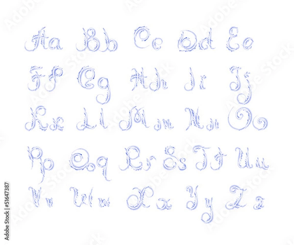 Fototapeta Grunge curl alphabet