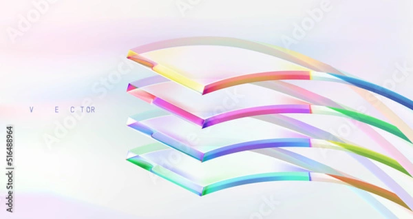 Obraz Colorful 3d shape holographic gradient