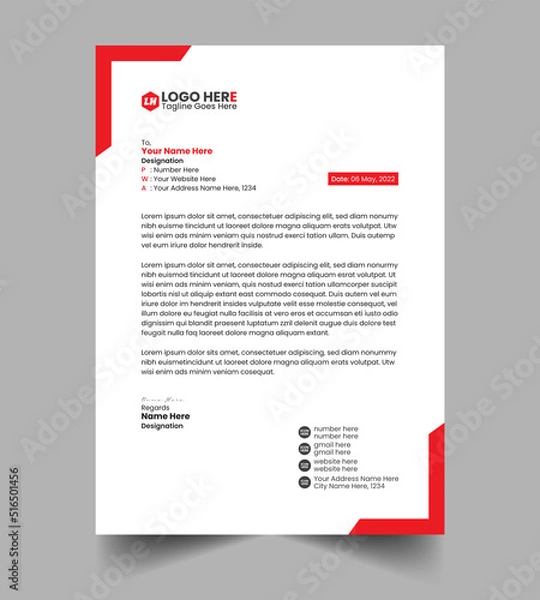 Fototapeta Letterhead Design Template